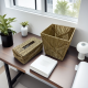 Set of Straw Trash Can & Tissue Box
